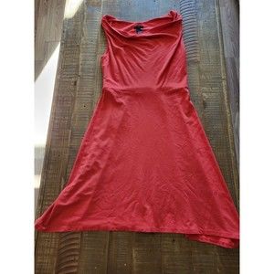 Ann Taylor Dress Size SP Petite Red Sleeveless Jersey Stretch Fit&Flare Mini